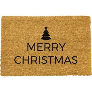 Melns dabīgās kokosšķiedras paklājs Artsy Doormats Merry Christmas, 40 x 60 cm