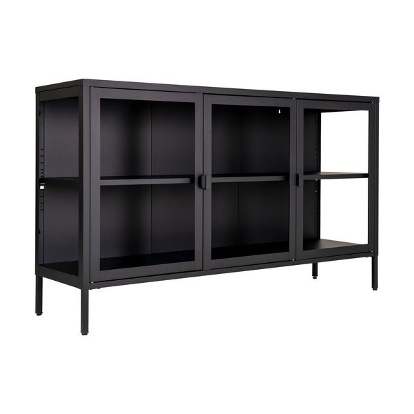 Melna metāla vitrīna 140x85 cm Brisbane – House Nordic-image-1