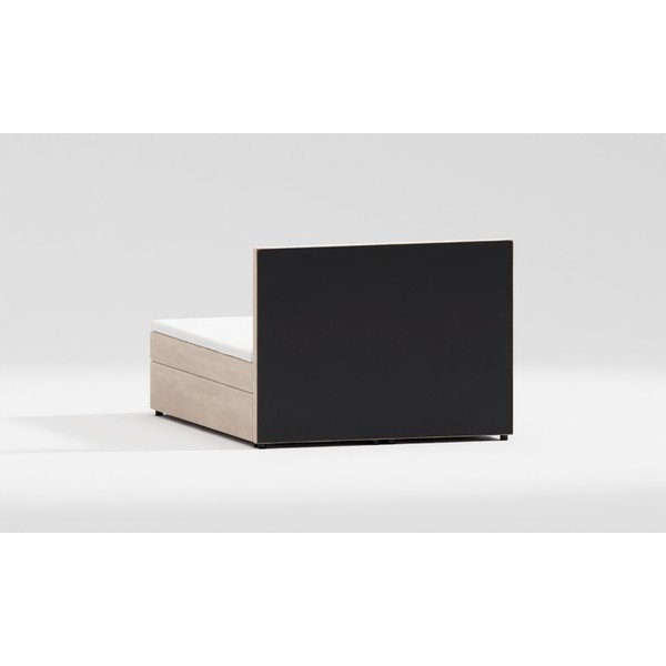 Bēša atsperu gulta ar veļas kasti 200x200 cm Flip – Ropez-image-4