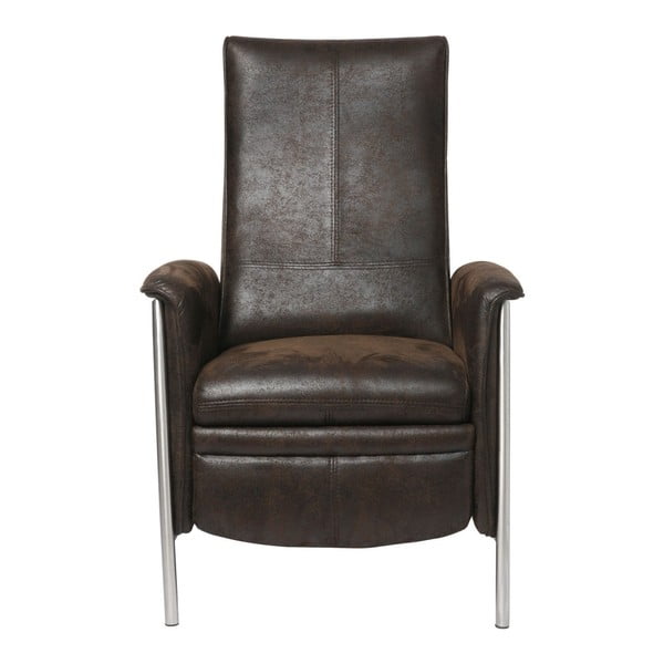 Brūns krēsls ar atlokāmu kāju balstu Kare Design Relax