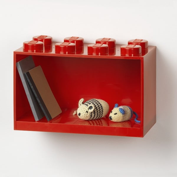 Bērnu sarkanais sienas plaukts Brick 8 - LEGO®