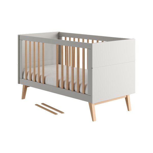 Pelēka bērnu gultiņa 70x140 cm Swing – Pinio-image-1