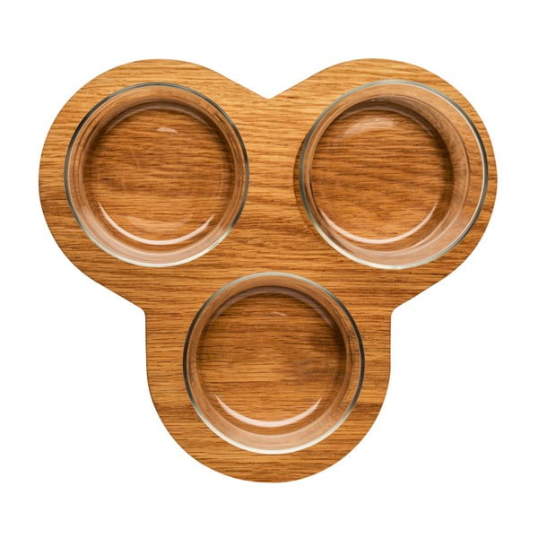 Paplāte ar bļodiņām Sagaform Oval Oak Serving Set-image-1