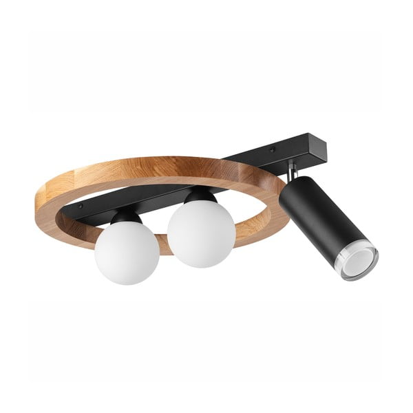 Melna/dabīga toņa griestu lampa 40x50 cm Otis – LAMKUR-image-4