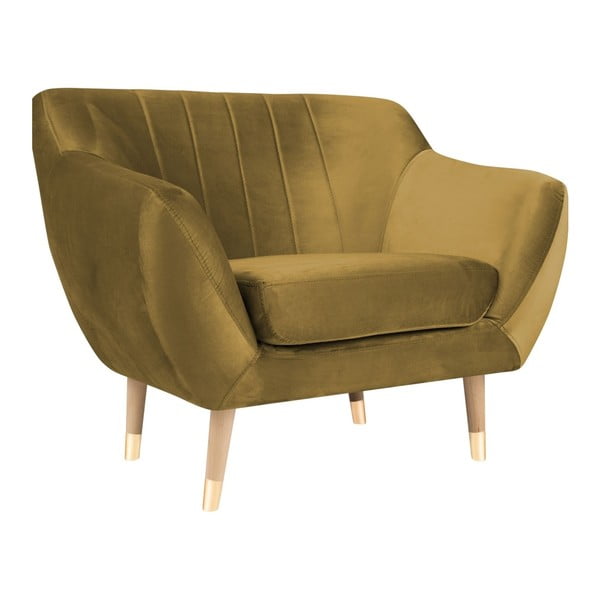 Zelta krāsas samta atpūtas krēsls Mazzini Sofas Benito-image-2