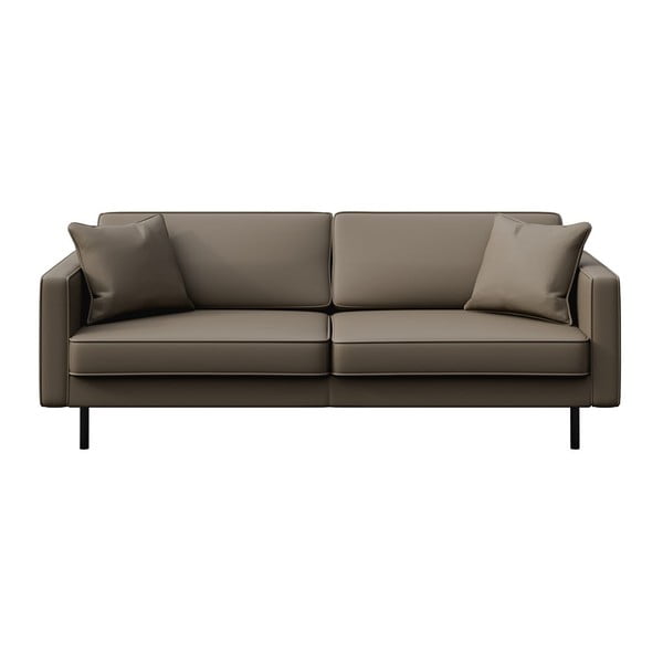 Gaiši brūns ādas dīvāns 207 cm Kobo – MESONICA