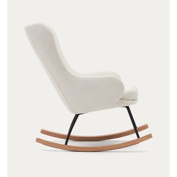 Balts šūpuļkrēsls no buklē auduma Maustin – Kave Home-image-4