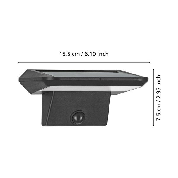 LED sienas āra gaismeklis ar saules baterijām (augstums 7,5 cm) PORRASSA – EGLO-image-2