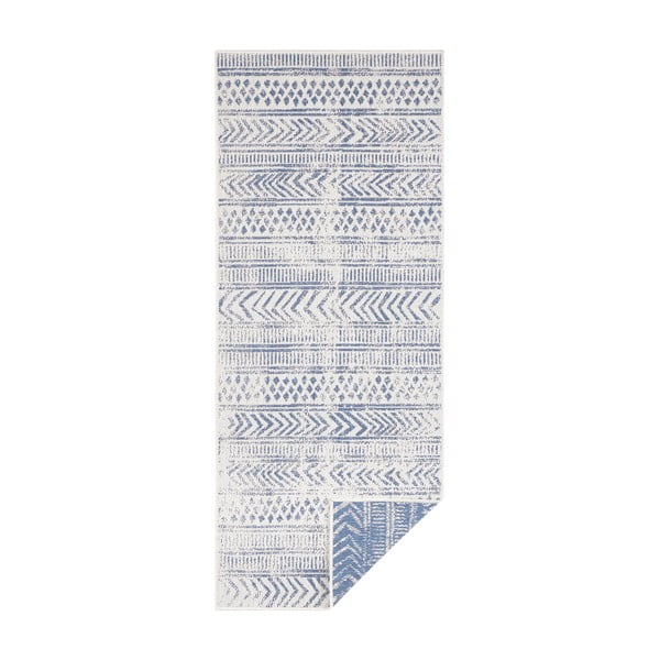 Zils un krēmkrāsas āra paklājs NORTHRUGS Biri, 80 x 250 cm