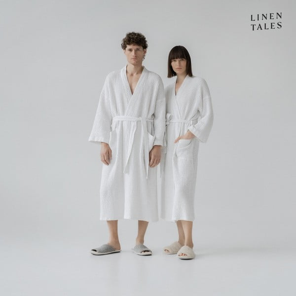 Balts halāts izmērs L/XL Honeycomb – Linen Tales-image-4