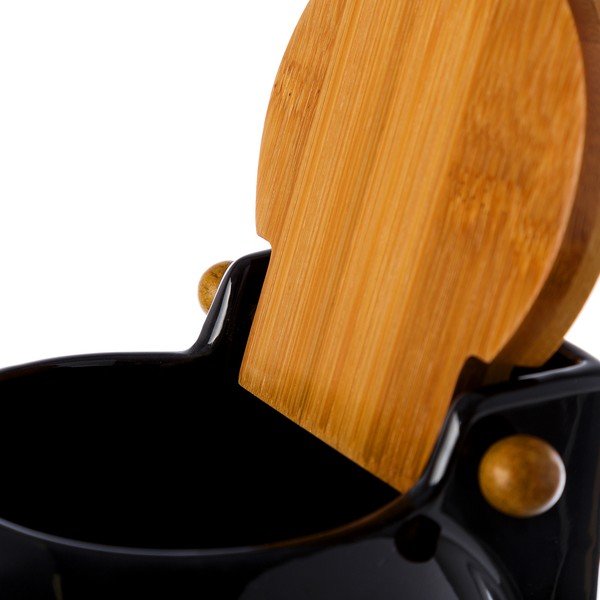 Melna sāls burka ar vāciņu Unimasa Ceramic, 700 ml-image-3