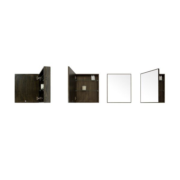 Sienas spogulis ar glabāšanas vietu no ozolkoka Mezza Dark Wireworks, 45x55 cm-image-1