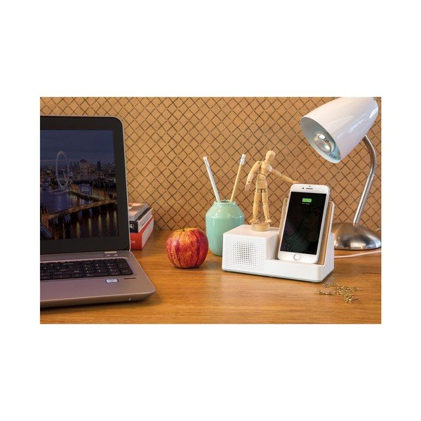 Balts bezvadu lādētājs ar skaļruni XD dizains Ekskluzīvs Ontario-image-1