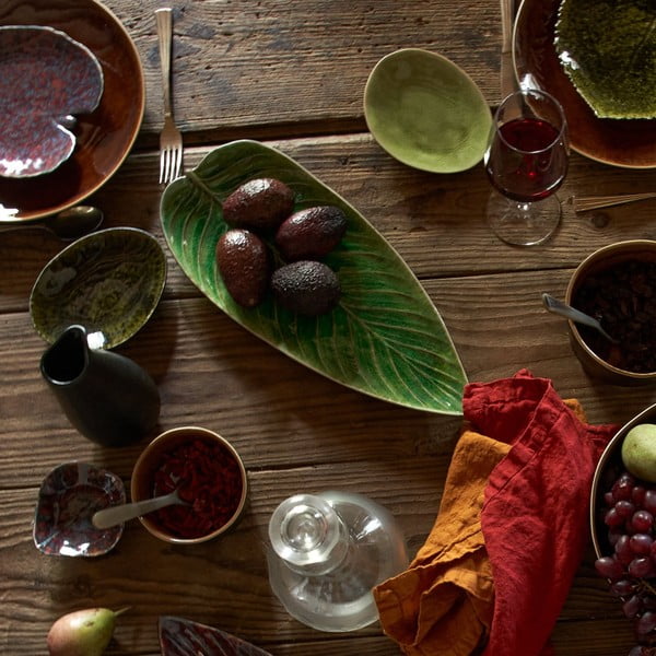 Zaļš keramikas servēšanas šķīvis Costa Nova Riviera, 40 x 17 cm-image-1