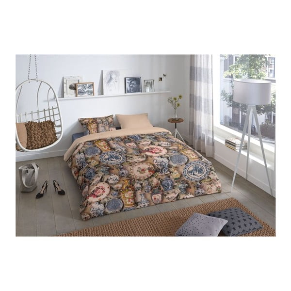 Kokvilnas divguļamā gultasveļa Good Morning Vase, 200 x 200 cm-image-1