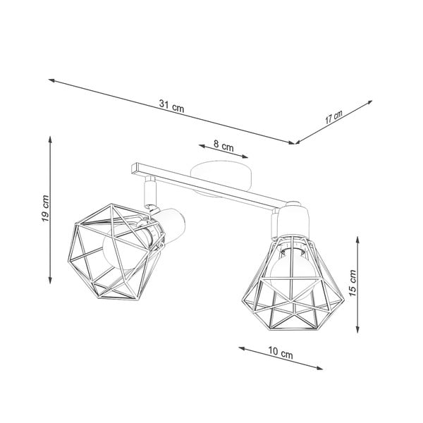 Melna griestu lampa ø 10 cm Varpu – Sollux-image-4