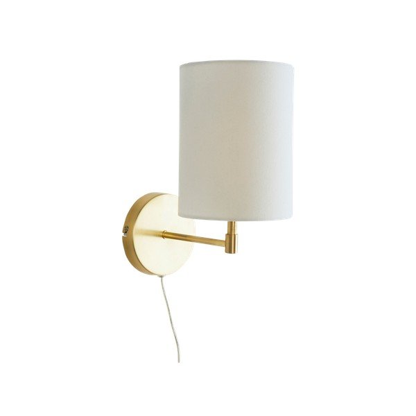 Krēmkrāsas/misiņa krāsas tekstila sienas lampa ar vadu Seth – Jotex-image-4