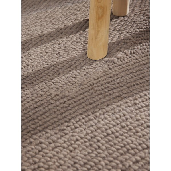 Pelēkbrūns ar rokām darināts vilnas apaļš paklājs ø 120 cm Eleni Taupe – Hanse Home-image-4