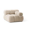 Bēša modulārā dīvāna daļa no buklē auduma (ar labo stūri) Bellis – Micadoni Home