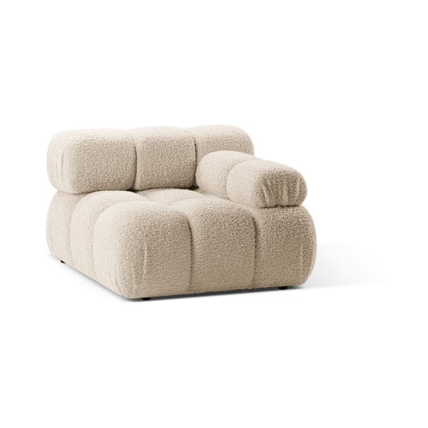 Bēša modulārā dīvāna daļa no buklē auduma (ar labo stūri) Bellis – Micadoni Home-image-3