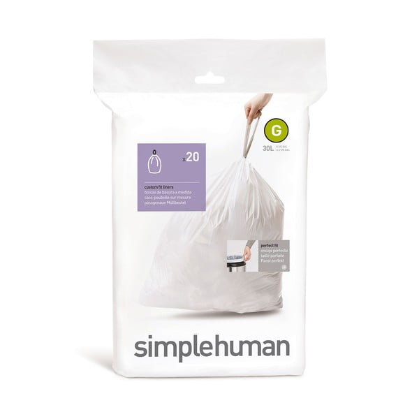 Savelkami atkritumu maisi (20 gab.) 30 l G – simplehuman