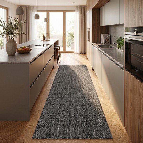 Melns iekštelpu un āra celiņa paklājs 80x250 cm Mira 1450 – Ayyildiz Carpets-image-1