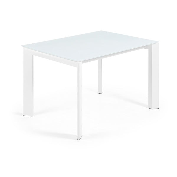 Izvelkams ēdamgalds ar papildu galda virsmu ar stikla galda virsmu 80x120 cm Axis – Kave Home