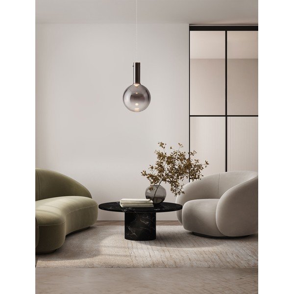 Pelēka stikla LED piekaramā lampa ar regulējamu spilgtumu ø 25 cm Nostos – Nova Luce-image-1