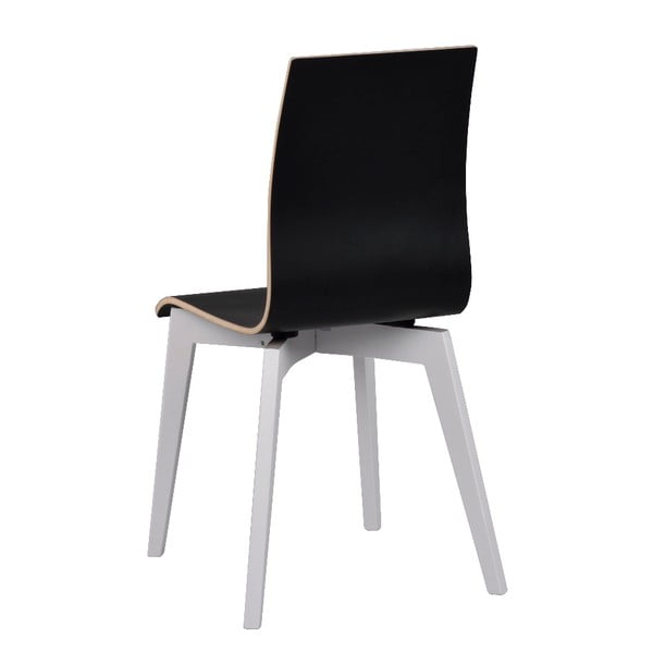 Melns ēdamistabas krēsls ar baltām kājām Rowico Grace-image-2