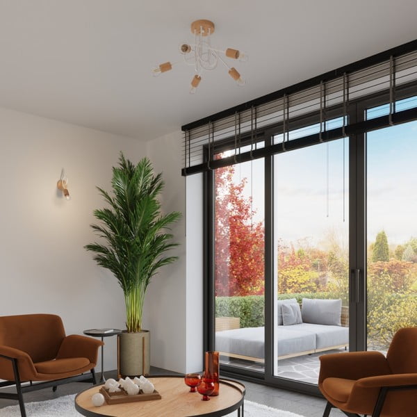 Dabīga toņa griestu lampa 15x61 cm Tumber – Sollux-image-3