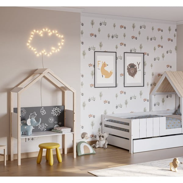 Priedes masīvkoka bērnu rakstāmgalds 40x100 cm Roxana – Marckeric-image-1