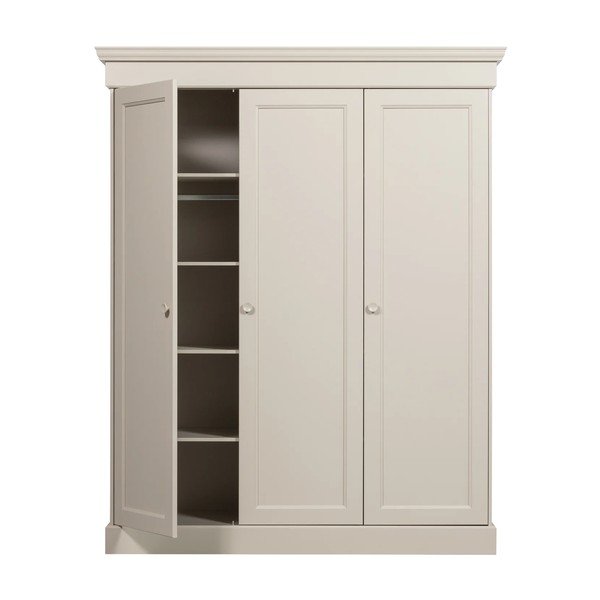 Pelēkbēšs priedes masīvkoka drēbju skapis 171x212x63 cm Olivia – WOOOD-image-4