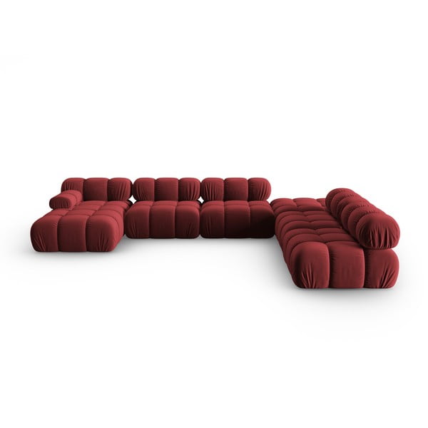 Sarkans samta dīvāns 379 cm Bellis – Micadoni Home