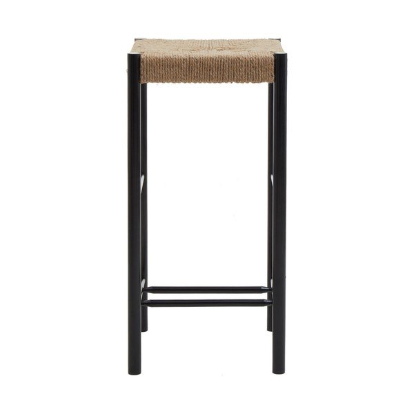 Melna/dabīga toņa dižskābarža masīvkoka bāra taburete (sēdekļa augstums 72 cm) Bandar – Premier Housewares-image-2