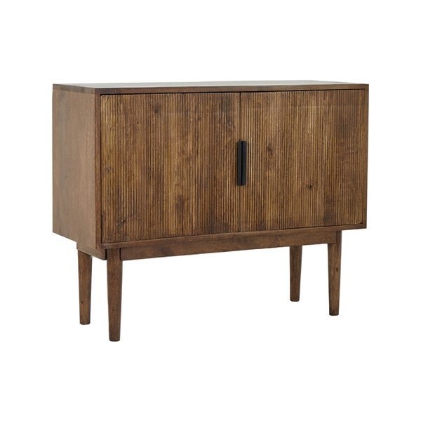 Tumši brūna masīvkoka zema kumode 100x80 cm Bitika – Light & Living-image-2