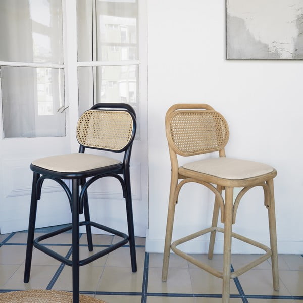 Dabīga toņa ozola masīvkoka bāra krēsls (sēdekļa augstums 65 cm) Doriane – Kave Home-image-2