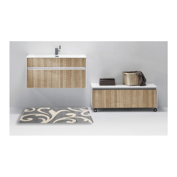 Pelēks vannas istabas paklājiņš 60x110 cm Damasko – Tomasucci-image-2