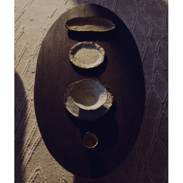 Melns akācijas masīvkoka žurnālgaldiņš 70x140 cm Ovak – Kave Home-image-3