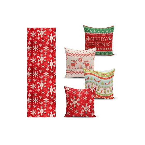 Spilvendrānas un galda celiņa komplekts (5 gab.) Christmas Sweater – Mila Home