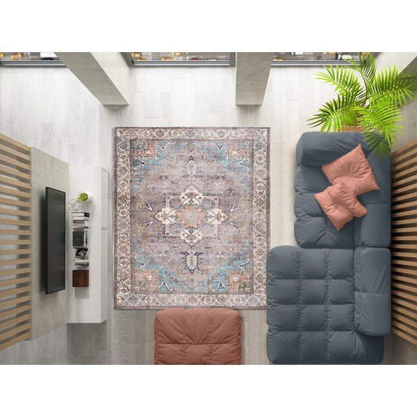 Zili brūns paklājs ar kokvilnu Universal Haria, 200 x 290 cm-image-1