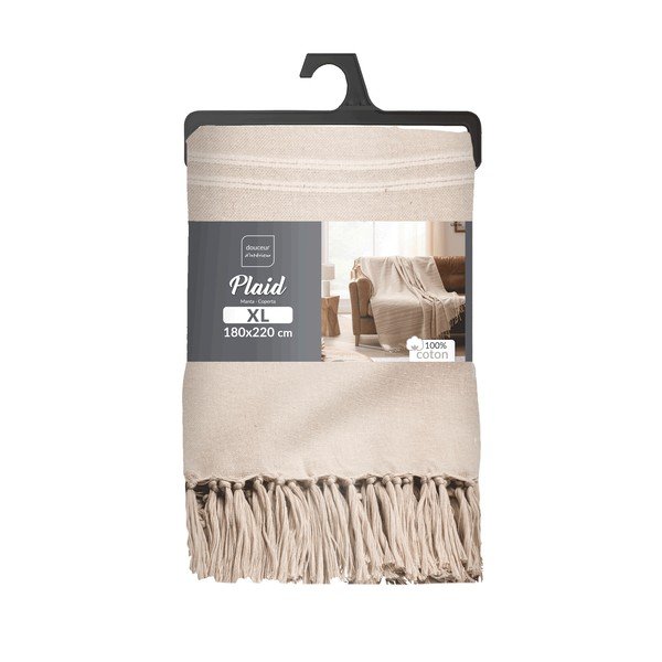 Bēšs kokvilnas gultas pārklājs 125x150 cm Lilia – douceur d'intérieur-image-2