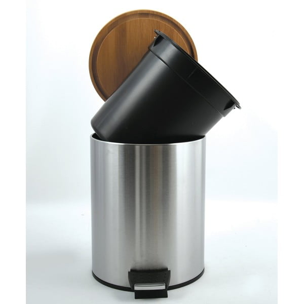 Matētas sudraba krāsas tērauda atkritumu tvertne ar pedāli 3 l   Adonis – Spirella-image-3