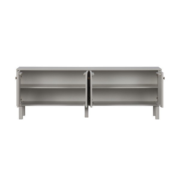 Gaiši pelēks priedes masīvkoka TV galdiņš 160x56 cm Madu – WOOOD-image-2