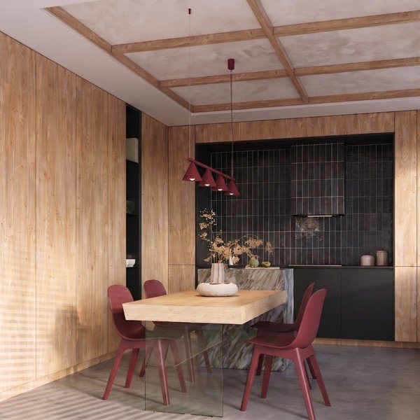 Bordo tērauda piekaramā lampa Zylo – Sollux-image-4