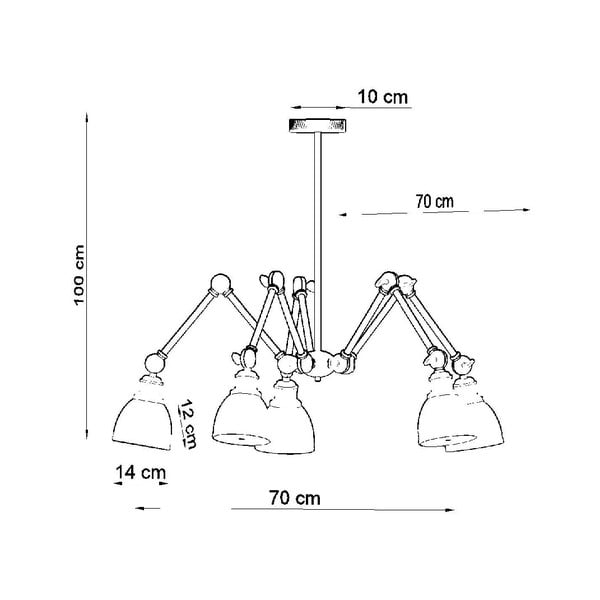 Melna piekaramā lampa ar metāla abažūru 70x70 cm Matilda Shade – Sollux-image-3