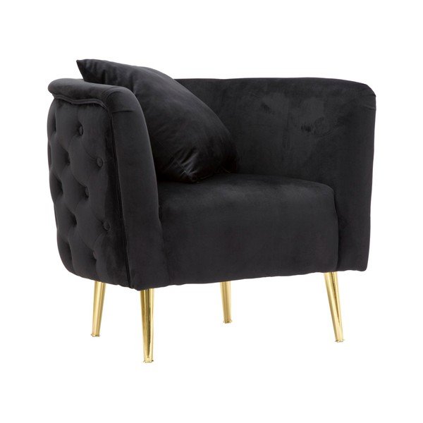 Melns samta atpūtas krēsls Bucarest – Mauro Ferretti