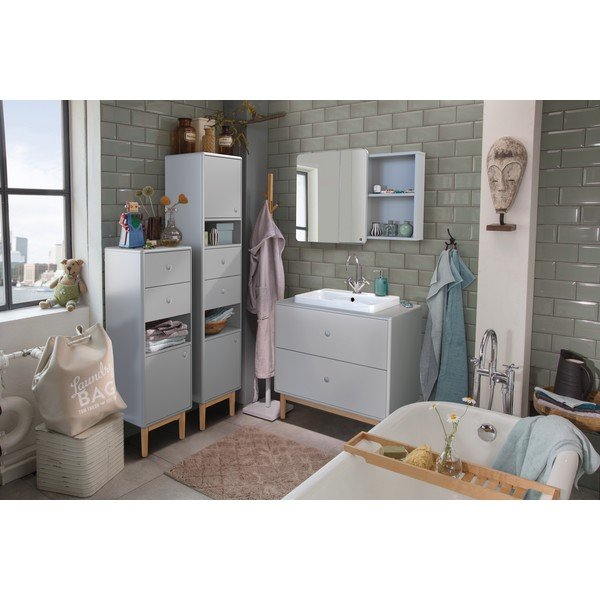 Pelēks augsts/piekarams vannas istabas skapis 40x100 cm Color Bath – Tom Tailor-image-1