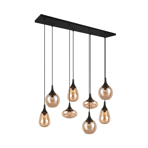 Melna/oranža piekaramā lampa ar stikla abažūru Lumina – Trio-image-3