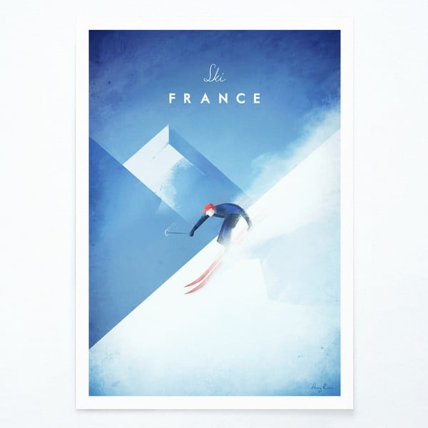 Plakāts Travelposter Ski France, 50 x 70 cm