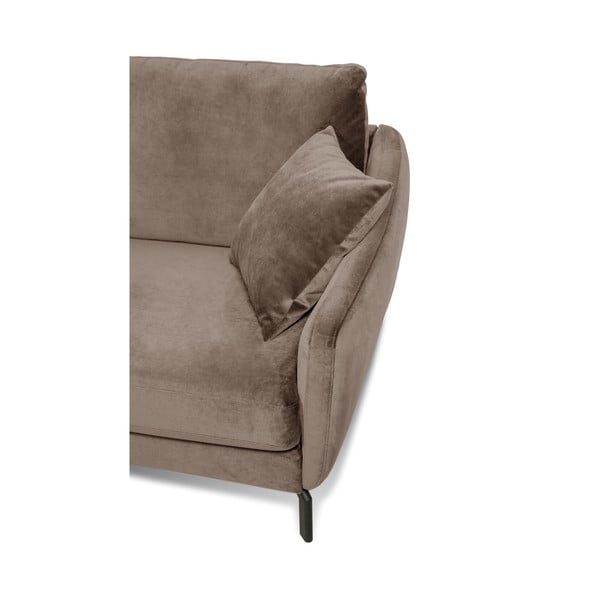 Brūngani pelēks samta stūra dīvāns Scandic Magic, kreisais stūris-image-4